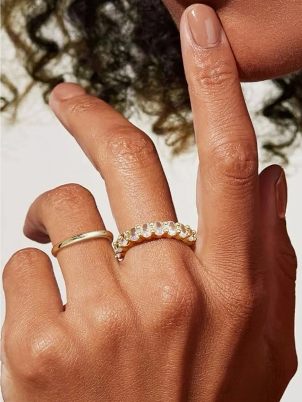 NWT Gold Cubic Zirconia Stackable Ring Set
